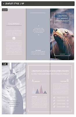 템플릿 표지디자인 표지 ZIP 내지 리플렛 두마리 3단접지 그래프 팜플렛 사람없음 물개 인디자인 INDD 이미지템플릿 2 포유류 바다동물 파일형식