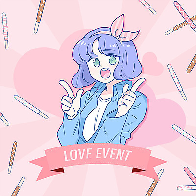 PSD 여자 일러스트 사랑 한명 사람 이벤트 상반신 성인 하트 머리띠 만화 빼빼로 빼빼로데이 카툰스타일 국내일러스트 모양 1 감정 장신구 데이이벤트 디저트 막대과자 파일형식