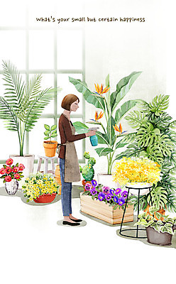 전신 PSD 나무 여자 꽃 행복 화분 일러스트 창문 한명 사람 성인 꽃집 물주기 분무기 성인여자한명만 소확행 국내일러스트 식물 1 감정 모션 상점 신조어 여자한명만 성인여자만 파일형식