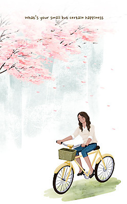 전신 PSD 공원 여자 꽃잎 행복 일러스트 꽃나무 한명 사람 성인 자전거 성인여자한명만 소확행 국내일러스트 나무 1 공공시설 꽃 감정 바이크 신조어 여자한명만 성인여자만 파일형식