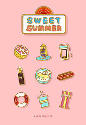 아이콘 수영장 사람없음 여름 세트 수건 선크림 자몽 배지 튜브 핫도그 슬라이드 워터파크 방수팩 2D아이콘 AI파일 계절 음식 과일 패스트푸드 위생용품 화장품 방수 파일형식 벡터
