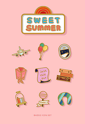 아이콘 비행기 막대사탕 사람없음 여름 세트 민소매 캐리어 여러개 카트 달콤 배지 풍선 비행기날개 목베개 2D아이콘 AI파일 계절 다수 상의 항공교통 대중교통 사탕 여행가방 맛 파일형식 벡터