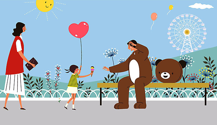 전신 여자 남자 어린이 벤치 일러스트 휴식 아이스크림 사람 성인 세명 청춘 놀이공원 더위 땀 대관람차 하트풍선 아르바이트 꽃동산 인형탈 최저임금 비정규직 국내일러스트 AI파일 컨셉 의자 비즈니스 날씨 디저트 경제 테마파크 하트 놀이기구 탈 풍선 파일형식 벡터