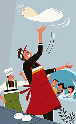 전신 여자 남자 일러스트 미소 사람 여러명 상반신 성인 청춘 앞치마 최고 OK 사장 종업원 고객 반죽 만들기 아르바이트 피자집 최저임금 비정규직 국내일러스트 AI파일 직업 다수 컨셉 비즈니스 모션 표정 손짓 경제 상점 파일형식 벡터