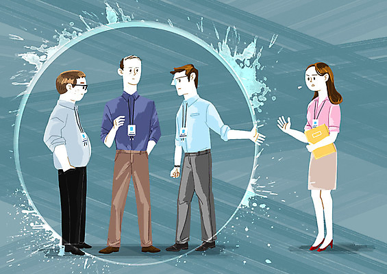 전신 PSD 여자 남자 캠페인 일러스트 사람 정장 여러명 성인 사무실 분노 직장인 외면 파일 고립 왕따 제외 격리 미투운동 펜스룰 국내일러스트 직업 옷 감정 다수 컨셉 비즈니스 사회이슈 파일형식