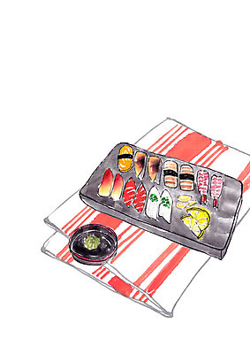 PSD 일러스트 사람없음 초밥 다양 식탁보 머스터드 레몬 간장 일본음식 국내일러스트 음식 다수 과일 양념 소스_음식 파일형식