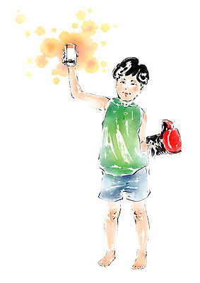 전신 PSD 남자 어린이라이프 어린이 일러스트 캘리그라피 붓터치 한명 서기 들기 사람 권투글러브 번짐 우유잔 소년한명만 국내일러스트 1 라이프스타일 모션 잔 글러브 남자한명만 소년만 파일형식 효과