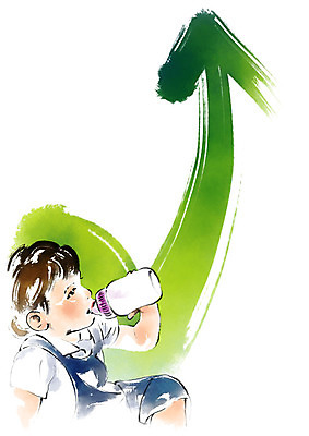 PSD 남자 화살표 어린이라이프 어린이 일러스트 캘리그라피 붓터치 한명 사람 상반신 물병 번짐 물마시기 소년한명만 국내일러스트 1 라이프스타일 마시기 물통 남자한명만 소년만 파일형식 효과