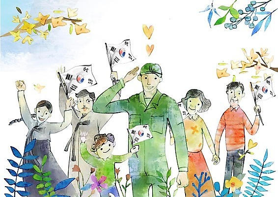 전신 PSD 여자 노년 남자 꽃 어린이 일러스트 사람 여러명 성인 만세 군인 한국인 하트 풀잎 태극기 한복 군복 경례 현충일 나라사랑 국내일러스트 모양 식물 직업 한국전통 기념일 다수 유니폼 잎 모션 동양인 인사 풀_식물 국기 전통의상 국군 파일형식 호국보훈의달