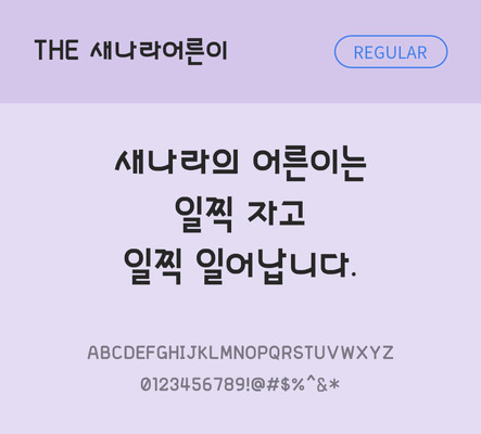 폰트 한글 사람없음 TTF 레귤러체 국문폰트 낱개폰트 설치폰트 디자인서체 새나라어른이체 문자 파일형식 THE폰트
