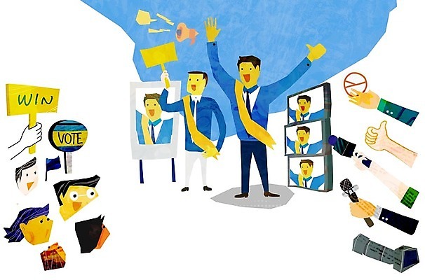 전신 PSD 여자 남자 얼굴 일러스트 미소 사람 여러명 성인 신체부위 손들기 텔레비전 확성기 인사 최고 뉴스 투표 선거 마이크 즐거움 방송 당선 국내일러스트 감정 음향기기 다수 모션 표정 전자제품 예절 민주주의 파일형식