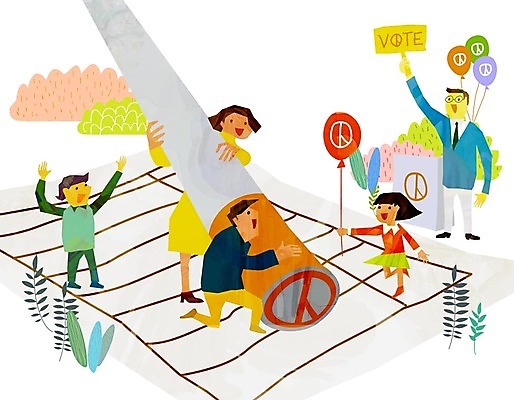 전신 PSD 여자 남자 어린이 일러스트 미소 사람 여러명 성인 도장 팻말 투표 선거 투표용지 풀숲 풍선 선거활동 선거유세 찍기 유권자 국내일러스트 다수 모션 프레임 표정 숲 민주주의 파일형식