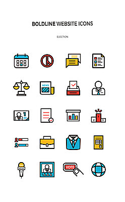 아이콘 옷 서류가방 손가락 그래프 사람모양 사람없음 세트 달력 표지판 뉴스 투표 선거 사회이슈 라인아이콘 마이크 문서 투표함 양팔저울 당선 서류판 볼드라인 2D아이콘 AI파일 모양 손 음향기기 컨셉 가방 알림판 저울 사무용품 민주주의 파일형식 벡터