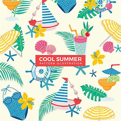 수영복 음료 패턴 요트 일러스트 불가사리 사람없음 여름 얼음 파라솔 칵테일 체리 조개껍데기 라임 방향키 열대꽃 열대잎 국내일러스트 AI파일 자연요소 옷 계절 꽃 잎 무늬 배_교통 과일 조개 극피동물 주류 파일형식 벡터