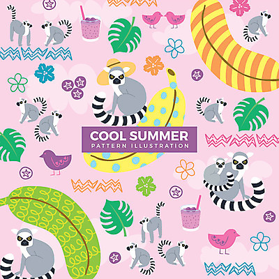 열매 새끼 패턴 여러마리 일러스트 조류 바나나 사람없음 여름 어미 과일주스 알락꼬리여우원숭이 열대꽃 열대잎 국내일러스트 AI파일 식물 동물 계절 꽃 다수 잎 무늬 과일 주스 원숭이 파일형식 벡터