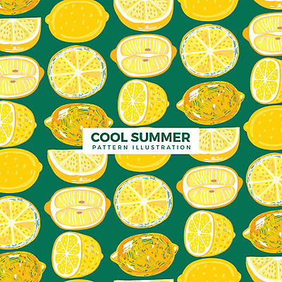 패턴 일러스트 단면 여름 여러개 레몬 슬라이스 국내일러스트 AI파일 계절 다수 무늬 과일 파일형식 벡터