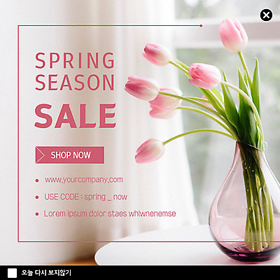 PSD 템플릿 꽃 ZIP 분홍색 웹템플릿 팝업 이벤트팝업 웹팝업 이벤트 사람없음 세일 꽃병 봄 튤립 이미지템플릿 식물 계절 컬러 파일형식