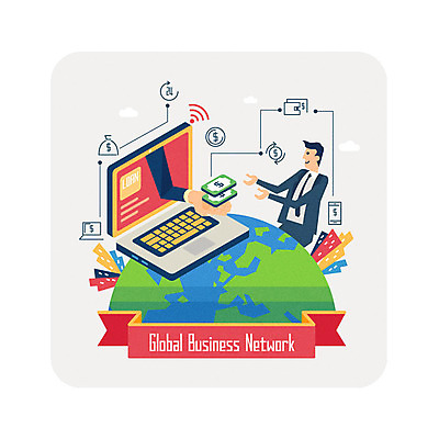 손 남자 지구 지폐 일러스트 비즈니스 한명 미소 사람 정장 빌딩 상반신 성인 금융 노트북 달러 글로벌비즈니스 직장인 비즈니스맨 네트워크 돈다발 손내밀기 와이파이 대출 인출 국내일러스트 AI파일 직업 1 옷 돈 표정 손짓 건물 신체부위 경제 전자제품 글로벌 무선인터넷 파일형식 벡터