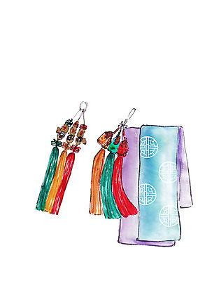 PSD 한국전통 일러스트 캘리그라피 붓터치 전통소품 사람없음 전통무늬 직물 실크 오브젝트 노리개 국내일러스트 전통 무늬 한국 파일형식