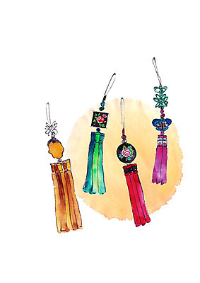 PSD 한국전통 일러스트 캘리그라피 붓터치 전통소품 사람없음 여러개 오브젝트 노리개 국내일러스트 전통 다수 한국 파일형식