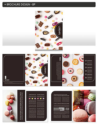 템플릿 ZIP 디저트 사탕 팜플렛 사람없음 쿠키 초콜릿 여러개 달콤 마카롱 인디자인 INDD 이미지템플릿 음식 다수 맛 파일형식