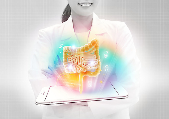 PSD 편집이미지 여자 의학 한명 서기 미소 상반신 성인 앞모습 30대 스마트폰 팔짱 한국인 의사 장기 대장 소장 홀로그램 성인여자한명만 이미지편집 1 뷰포인트 신체 모션 표정 사람 동양인 장년 핸드폰 스마트기기 의료진 장기_의학 여자한명만 성인여자만 파일형식