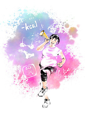 전신 PSD 여자 다이어트 일러스트 캘리그라피 붓터치 한명 성인 비키니 운동 체중계 번짐 국내일러스트 1 수영복 건강 사람 파일형식 효과