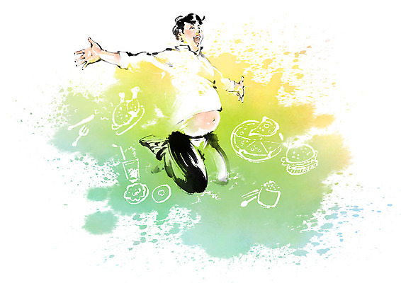 전신 PSD 남자 일러스트 캘리그라피 붓터치 피자 한명 성인 점프 햄버거 비만 번짐 국내일러스트 1 모션 패스트푸드 서양음식 사람 몸매 파일형식 효과