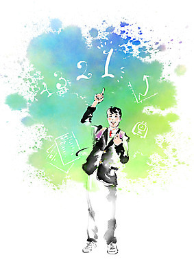 전신 PSD 학생 남자 일러스트 캘리그라피 청소년 붓터치 한명 서기 가리킴 우승 번짐 국내일러스트 1 모션 사람 손짓 최고 파일형식 효과