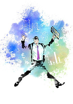 PSD 남자 가방 일러스트 캘리그라피 붓터치 그래프 한명 들기 성인 건물 점프 비즈니스맨 번짐 국내일러스트 1 건축물 잡화 비즈니스 모션 사람 직장인 파일형식 효과