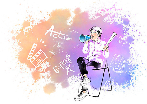 전신 PSD 남자 어린이 의자 일러스트 캘리그라피 붓터치 한명 앉기 감독 클래퍼보드 번짐 영화감독 국내일러스트 직업 1 가구 모션 사람 파일형식 효과