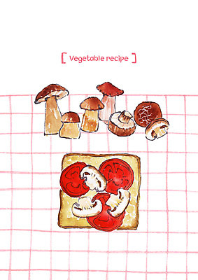 PSD 토마토 채소 일러스트 샌드위치 사람없음 여러개 버섯 식빵 슬라이스 표고버섯 국내일러스트 음식 빵 다수 파일형식