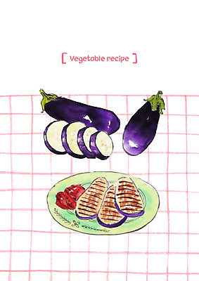 PSD 그릇 채소 일러스트 가지 사람없음 슬라이스 가지구이 국내일러스트 식기 구이 파일형식