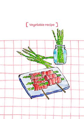 PSD 그릇 채소 일러스트 유리병 사람없음 여러개 꼬치 아스파라거스 아스파라거스생햄말이 국내일러스트 식기 음식 다수 병_용기 파일형식