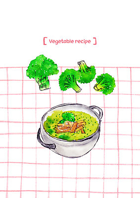 PSD 그릇 채소 일러스트 식재료 사람없음 여러개 브로콜리 브로콜리스프 국내일러스트 식기 다수 파일형식