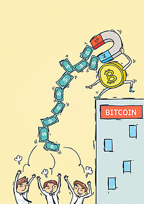 남자 돈 일러스트 상반신 성인 건물 세명 자석 뺏기 가상화폐 국내일러스트 AI파일 건축물 모션 사람 재산 파일형식 벡터