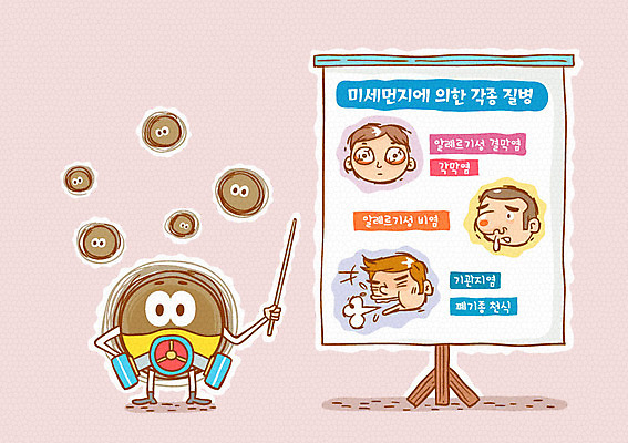 남자 얼굴 일러스트 세명 질병 눈병 방독면 비염 천식 미세먼지 국내일러스트 AI파일 의학 마스크 사람 신체부위 먼지 파일형식 벡터