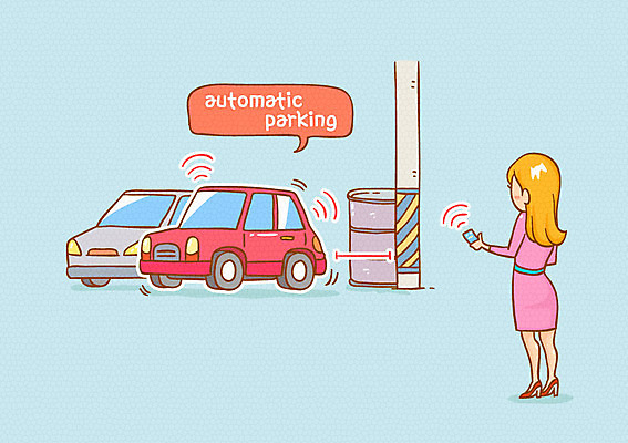 전신 여자 가로등 일러스트 자동차 정보기술 한명 성인 주차 와이파이 원격 원격조종 자율주행 모빌리티 국내일러스트 AI파일 1 공공시설 육상교통 교통수단 기술 사람 운전 무선인터넷 파일형식 벡터 4차산업