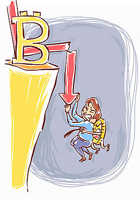 전신 남자 화살표 일러스트 그래프 매달리기 한명 성인 절벽 하락 주가하락 가상화폐 버티다 국내일러스트 AI파일 1 컨셉 돈 모션 사람 주식 파일형식 벡터