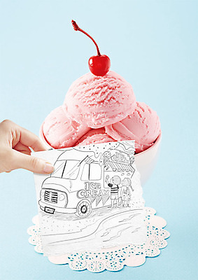 PSD 편집이미지 손 여자 남자 종이 어린이 아이스크림 들기 신체부위 세명 여름 체리 그림 딸기아이스크림 아이스크림차 푸드트럭 이미지편집 계절 과일 모션 디저트 사람 트럭 특수차량 아이스크림장사 파일형식