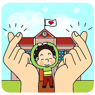 손 남자 어린이 일러스트 학교 두명 신체부위 양손 하트 깃발 도움 구출 예방 손하트 자살방지 자살예방 국내일러스트 AI파일 모양 교육 컨셉 사람 손짓 파일형식 벡터