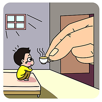 손 남자 어린이 일러스트 한손 두명 신체부위 도움 구출 찻잔 눈물 주기 예방 관심 자살방지 자살예방 국내일러스트 AI파일 감정 컨셉 모션 잔 사람 파일형식 벡터