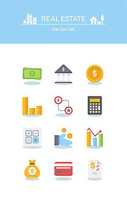 아이콘 화살표 지폐 돈 부동산 그래프 사람없음 세트 달러 동전 계산기 신용카드 플랫아이콘 은행 손모양 2D아이콘 AI파일 모양 문구용품 금융 장비 재산 파일형식 벡터 손_신체부위