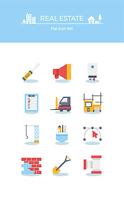 아이콘 건축 화살표 부동산 설계 벽돌 주택 사람없음 세트 확성기 공구 삽 측정 체크표시 기중기 플랫아이콘 문서 바르기 시멘트 지게차 보일러 주택공사현장 2D아이콘 AI파일 컨셉 모션 건물 건설현장 도구 중장비 재산 확인 파일형식 벡터