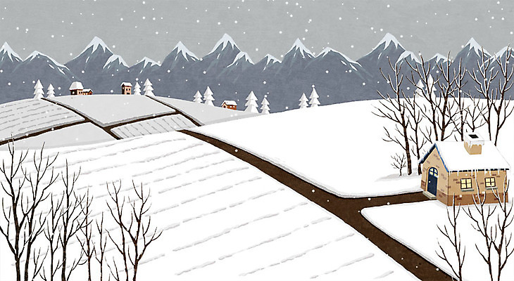 PSD 나무 백그라운드 겨울 밭 일러스트 산 주택 사람없음 눈 겨울배경 국내일러스트 자연요소 식물 계절 농업 날씨 건물 파일형식