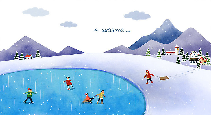 PSD 나무 여자 남자 어린이 백그라운드 겨울 일러스트 산 주택 여러명 성인 스케이트 눈 빙판 얼음썰매 겨울배경 국내일러스트 자연요소 식물 계절 스포츠용품 다수 날씨 사람 건물 썰매 파일형식