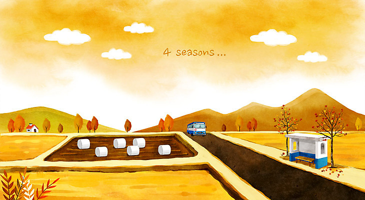 PSD 나무 구름 백그라운드 밭 일러스트 산 버스 주택 사람없음 가을 버스정류장 가을배경 국내일러스트 자연요소 식물 계절 육상교통 농업 대중교통 건물 역 파일형식 가을_계절