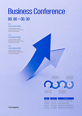 템플릿 포스터 화살표 비즈니스 회의 사람없음 파란색 날짜 상승 컨퍼런스 포스터템플릿 이미지템플릿 AI파일 컬러 컨셉 파일형식 벡터