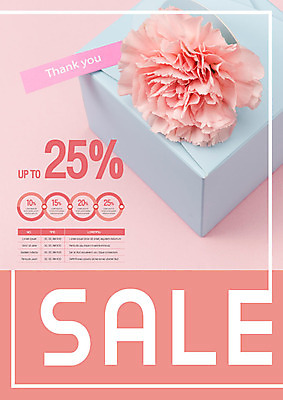 템플릿 포스터 분홍색 선물 사람없음 선물상자 세일 카네이션 감사 포스터템플릿 이미지템플릿 AI파일 꽃 감정 컬러 상자 파일형식 벡터