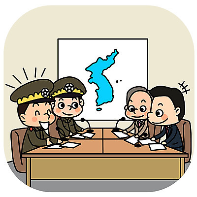 전신 남자 일러스트 회의 대화 여러명 성인 평화 만남 사회이슈 남한 북한 정상회담 통일 한반도기 남북회담 국내일러스트 AI파일 아시아 다수 컨셉 비즈니스 말하기 사람 경제 깃발 파일형식 벡터